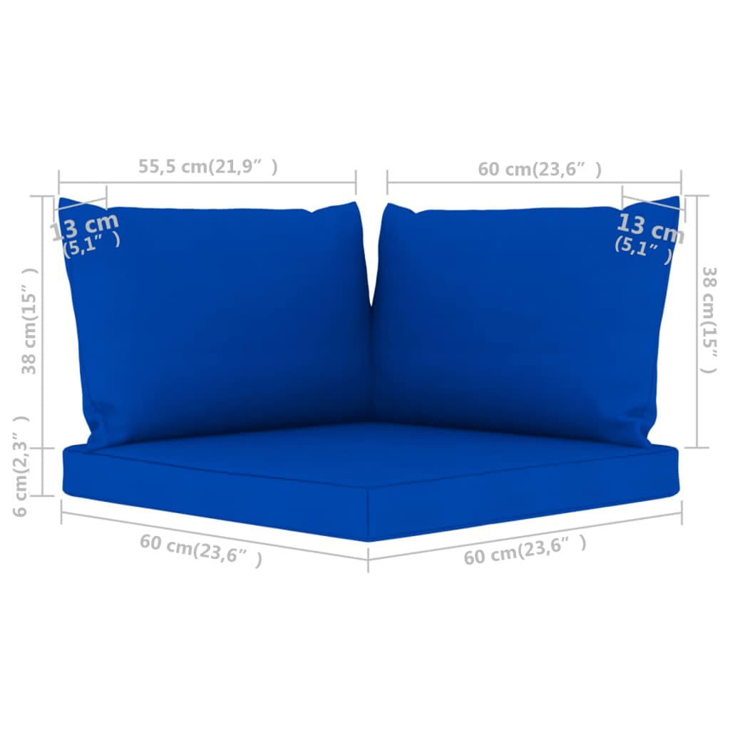 Palettensofa-Auflagen 3 Stk. Blau Stoff