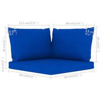 Thumbnail for Palettensofa-Auflagen 3 Stk. Blau Stoff
