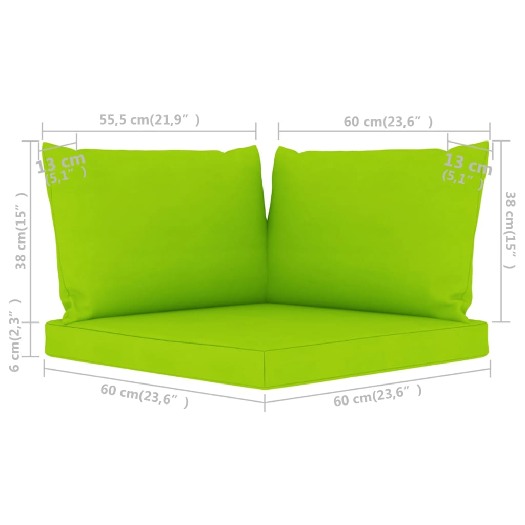 Palettensofa-Auflagen 3 Stk. Hellgrün Stoff