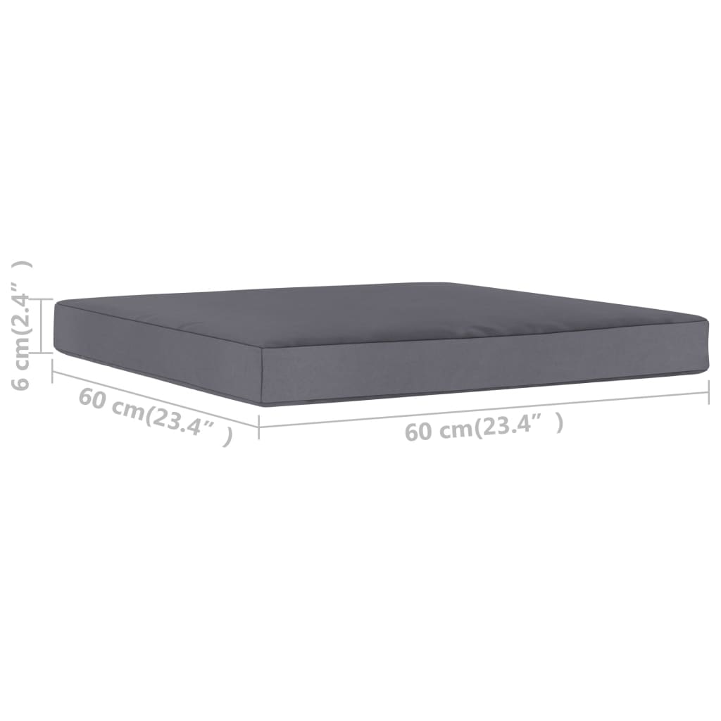 Palettenkissen 60x60x6 cm Anthrazit Stoff