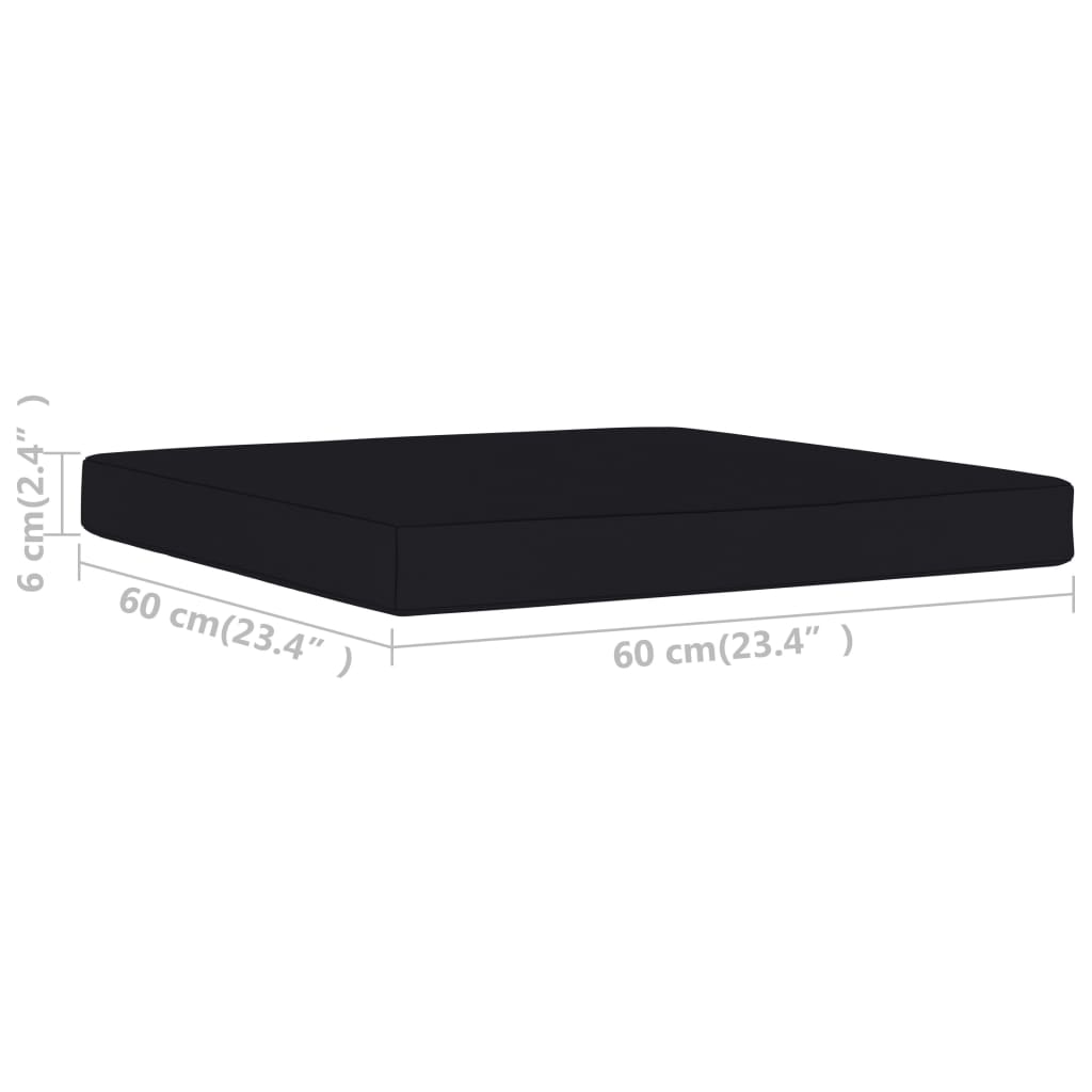 Palettenkissen 60x60x6 cm Schwarz Stoff