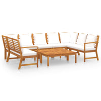 Thumbnail for 9-tlg. Garten-Lounge-Set mit Auflagen Creme Massivholz Akazie