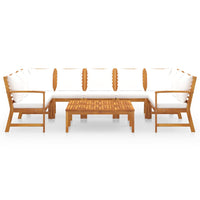 Thumbnail for 9-tlg. Garten-Lounge-Set mit Auflagen Creme Massivholz Akazie
