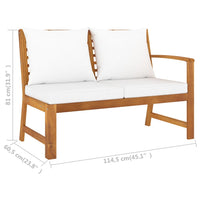 Thumbnail for 9-tlg. Garten-Lounge-Set mit Auflagen Creme Massivholz Akazie
