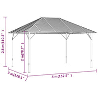 Thumbnail for Pavillon mit Seitenwänden & Dach 4x3 m Anthrazit