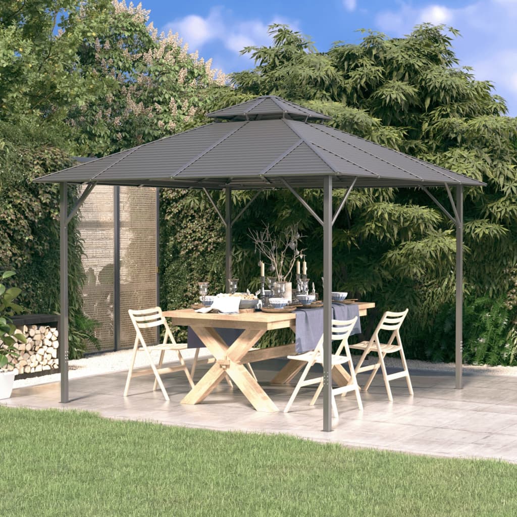 Pavillon mit Doppeldach 3x3 m Anthrazit