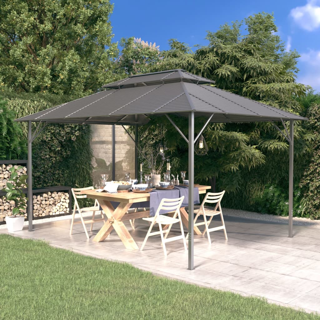 Pavillon mit Doppeldach 3x4 m Anthrazit