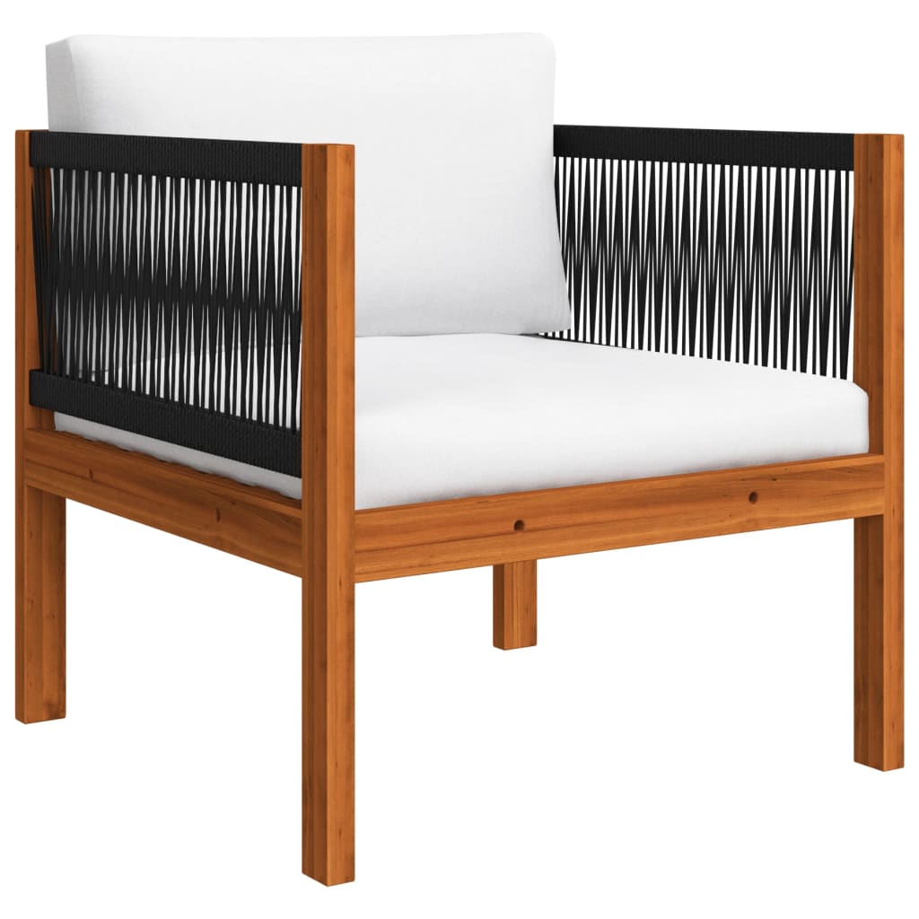 7-tlg. Garten-Lounge-Set mit Kissen Cremeweiß Massivholz Akazie