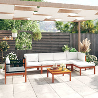 Thumbnail for 7-tlg. Garten-Lounge-Set mit Kissen Cremeweiß Massivholz Akazie