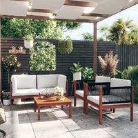 Thumbnail for 5-tlg. Garten-Lounge-Set mit Kissen Cremeweiß Massivholz Akazie