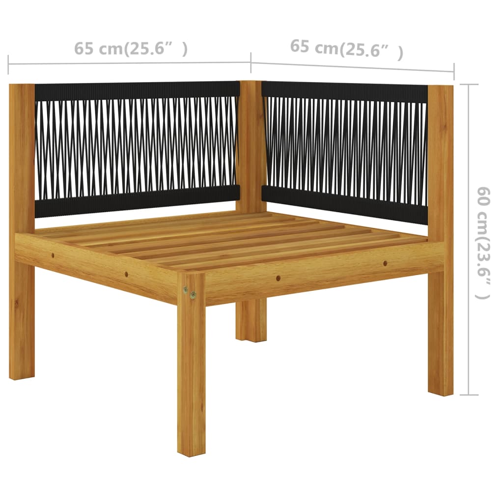 9-tlg. Garten-Lounge-Set mit Kissen Cremeweiß Massivholz Akazie