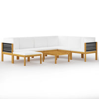 Thumbnail for 8-tlg. Garten-Lounge-Set mit Kissen Cremeweiß Massivholz Akazie