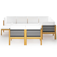 Thumbnail for 10-tlg. Garten-Lounge-Set mit Kissen Cremeweiß Massivholz Akazie