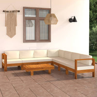Thumbnail for 8-tlg. Garten-Lounge-Set mit Creme Auflagen Massivholz Akazie