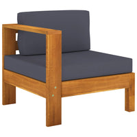 Thumbnail for 3-Sitzer-Gartensofa mit Dunkelgrauen Auflagen Massivholz Akazie