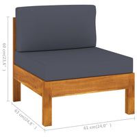 Thumbnail for 3-Sitzer-Gartensofa mit Dunkelgrauen Auflagen Massivholz Akazie