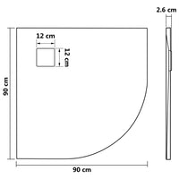 Thumbnail for Duschwanne SMC Braun 90x90 cm