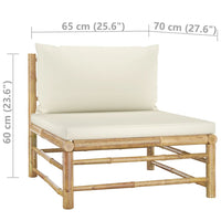 Thumbnail for 4-tlg. Garten-Lounge-Set mit Cremeweißen Kissen Bambus