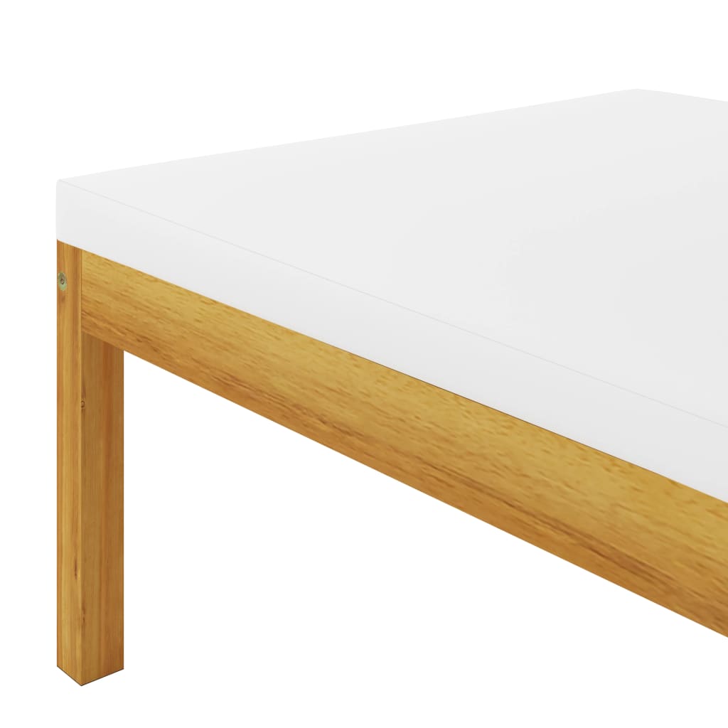 Garten-Fußhocker mit Auflage Akazie Massivholz