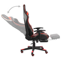 Thumbnail for Gaming-Stuhl mit Fußstütze Drehbar Rot PVC