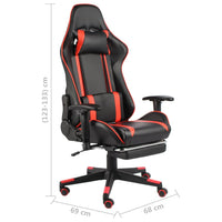 Thumbnail for Gaming-Stuhl mit Fußstütze Drehbar Rot PVC