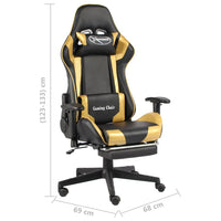 Thumbnail for Gaming-Stuhl mit Fußstütze Drehbar Golden PVC