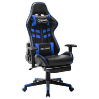 Thumbnail for Gaming-Stuhl mit Fußstütze Schwarz und Blau Kunstleder