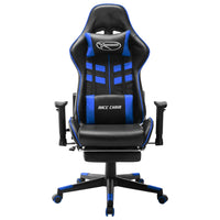 Thumbnail for Gaming-Stuhl mit Fußstütze Schwarz und Blau Kunstleder