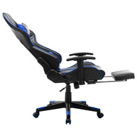 Thumbnail for Gaming-Stuhl mit Fußstütze Schwarz und Blau Kunstleder