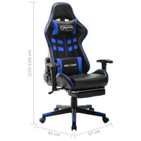 Thumbnail for Gaming-Stuhl mit Fußstütze Schwarz und Blau Kunstleder
