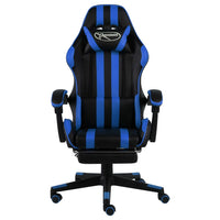 Thumbnail for Gaming-Stuhl mit Fußstütze Schwarz und Blau Kunstleder