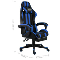 Thumbnail for Gaming-Stuhl mit Fußstütze Schwarz und Blau Kunstleder