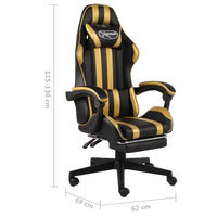 Thumbnail for Gaming-Stuhl mit Fußstütze Schwarz und Golden Kunstleder