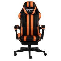 Thumbnail for Gaming-Stuhl mit Fußstütze Schwarz und Orange Kunstleder