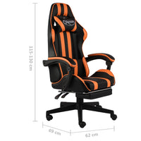 Thumbnail for Gaming-Stuhl mit Fußstütze Schwarz und Orange Kunstleder