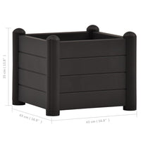 Thumbnail for Garten-Hochbeet PP Anthrazit 43x43x35 cm