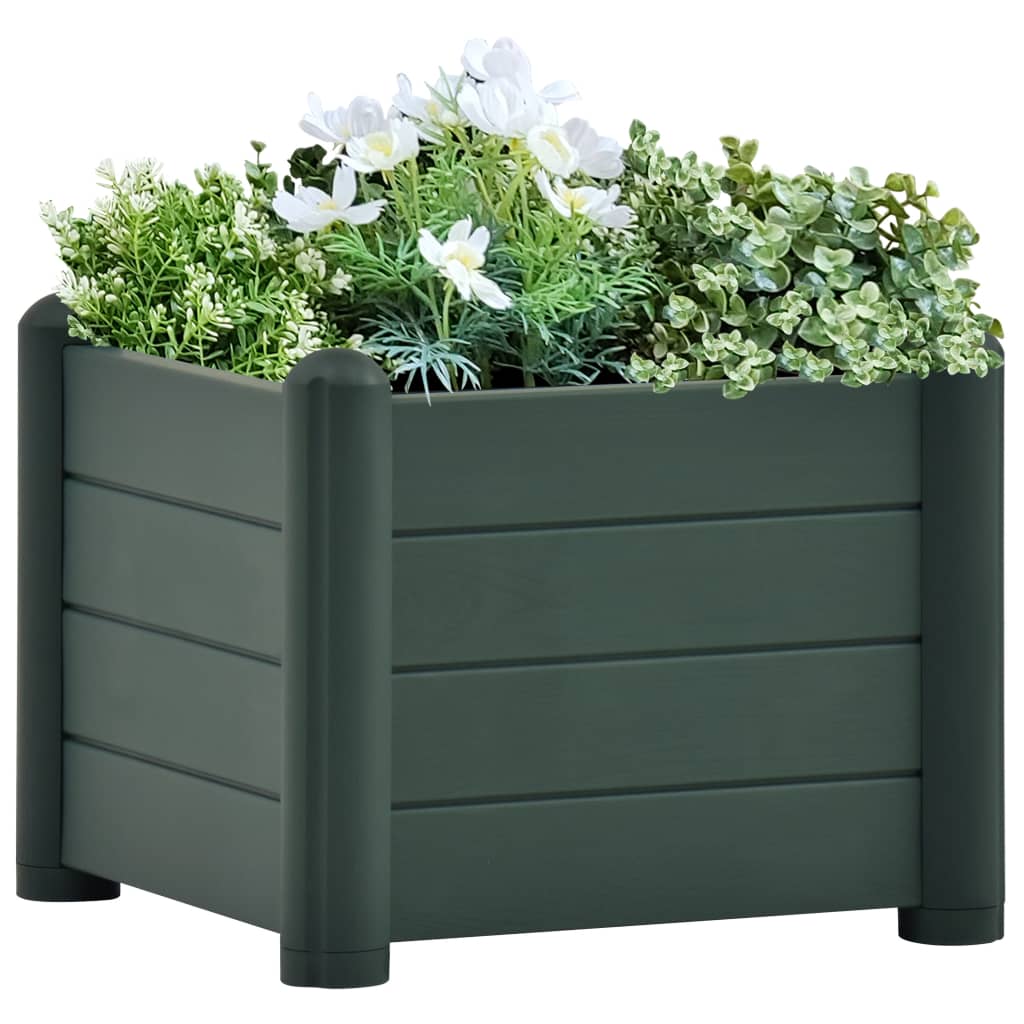 Garten-Hochbeet PP Grün 43x43x35 cm