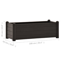 Thumbnail for Garten-Hochbeet PP Anthrazit 100x43x35 cm