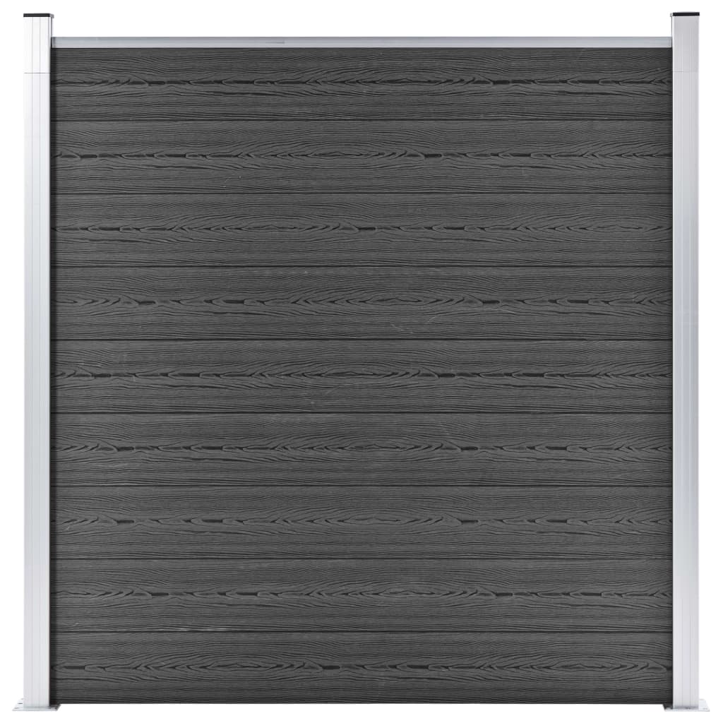 Zaunelement WPC 180x186 cm Schwarz