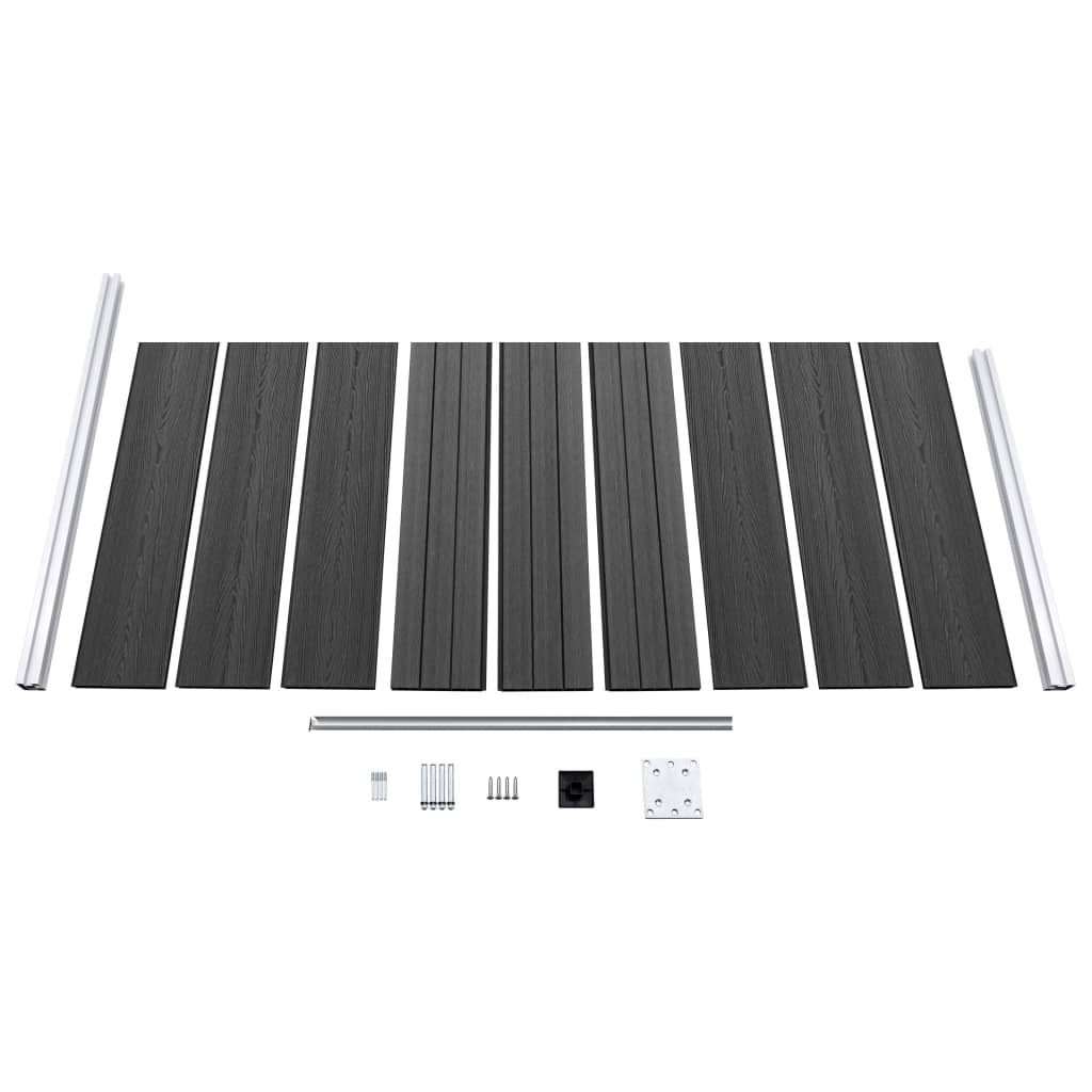 Zaunelement WPC 95x186 cm Schwarz