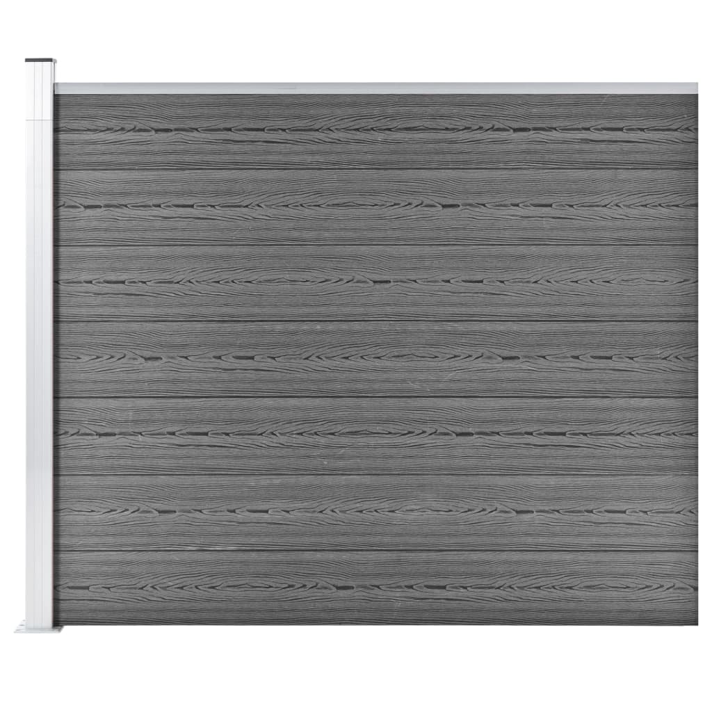 Zaunelement WPC 175x146 cm Grau