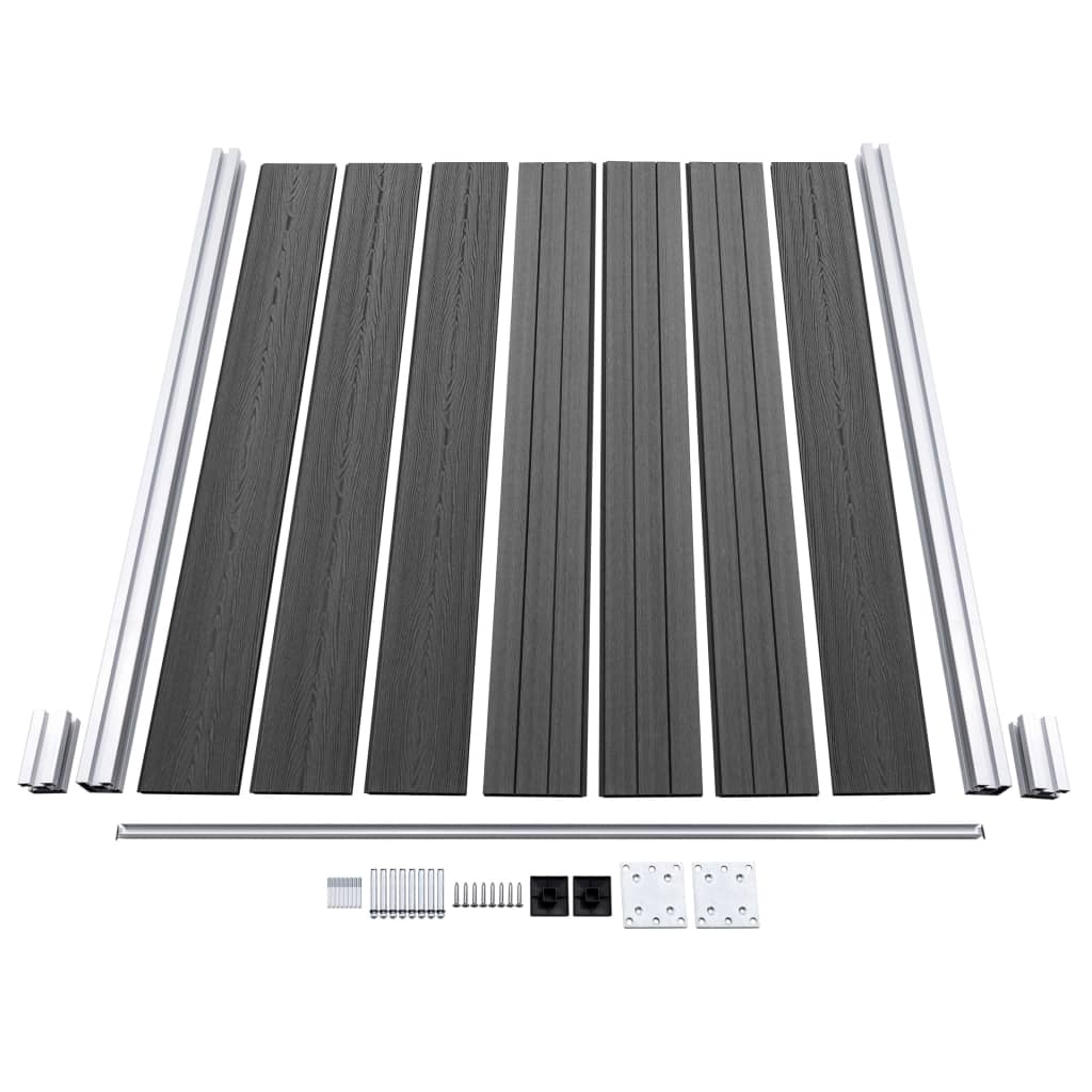 Zaunelement WPC 180x146 cm Schwarz