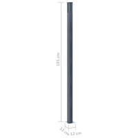 Thumbnail for Zaunpfosten 2 Stk. Dunkelgrau 185 cm Aluminium