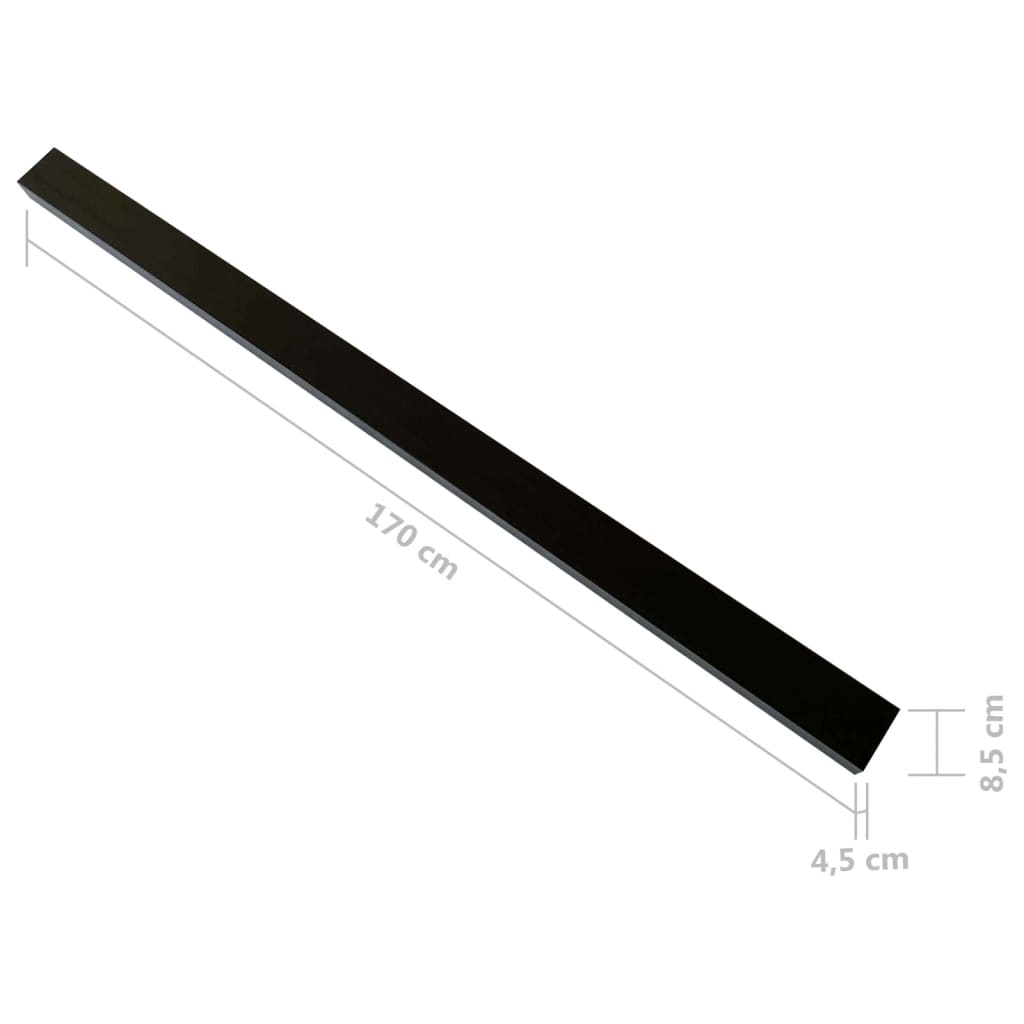 Balken für Terrassendielen 6 Stk. Schwarz 170x8,5x4,5 cm WPC