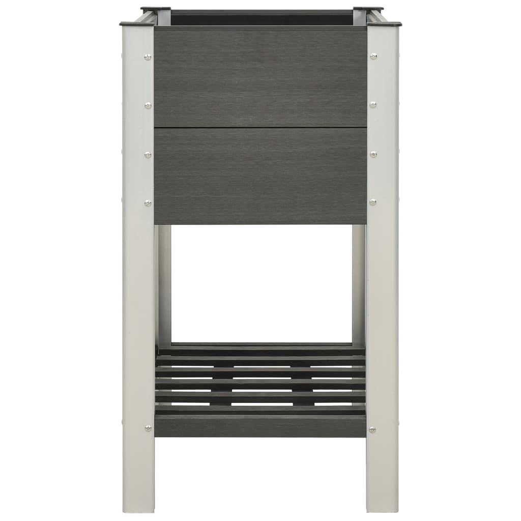 Garten-Hochbeet mit Ablage 75x50x90 cm WPC Grau