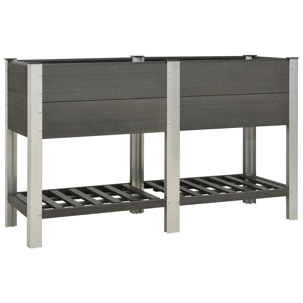 Garten-Hochbeet mit Ablage 150x50x90 cm WPC Grau
