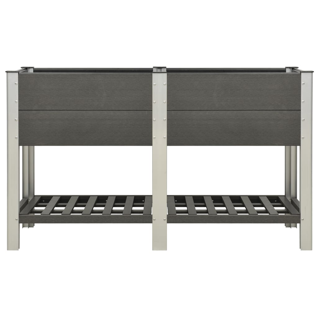 Garten-Hochbeet mit Ablage 150x50x90 cm WPC Grau