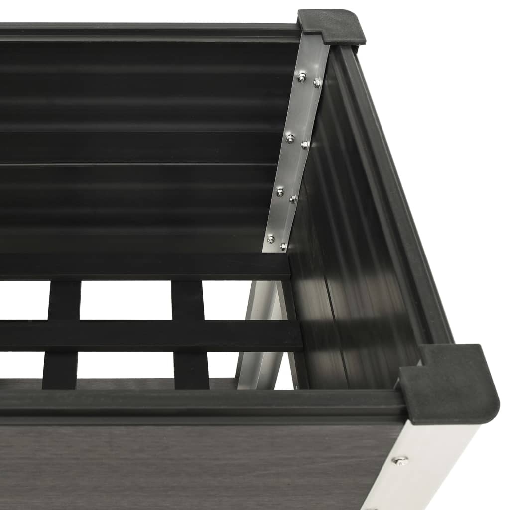 Garten-Hochbeet mit Ablage 150x50x90 cm WPC Grau