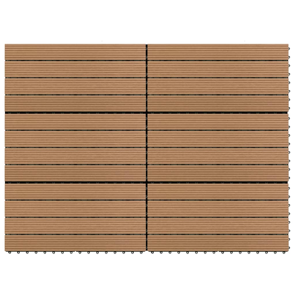 Terrassenfliesen 6 Stk. WPC 60x30 cm 1,08 m² Braun