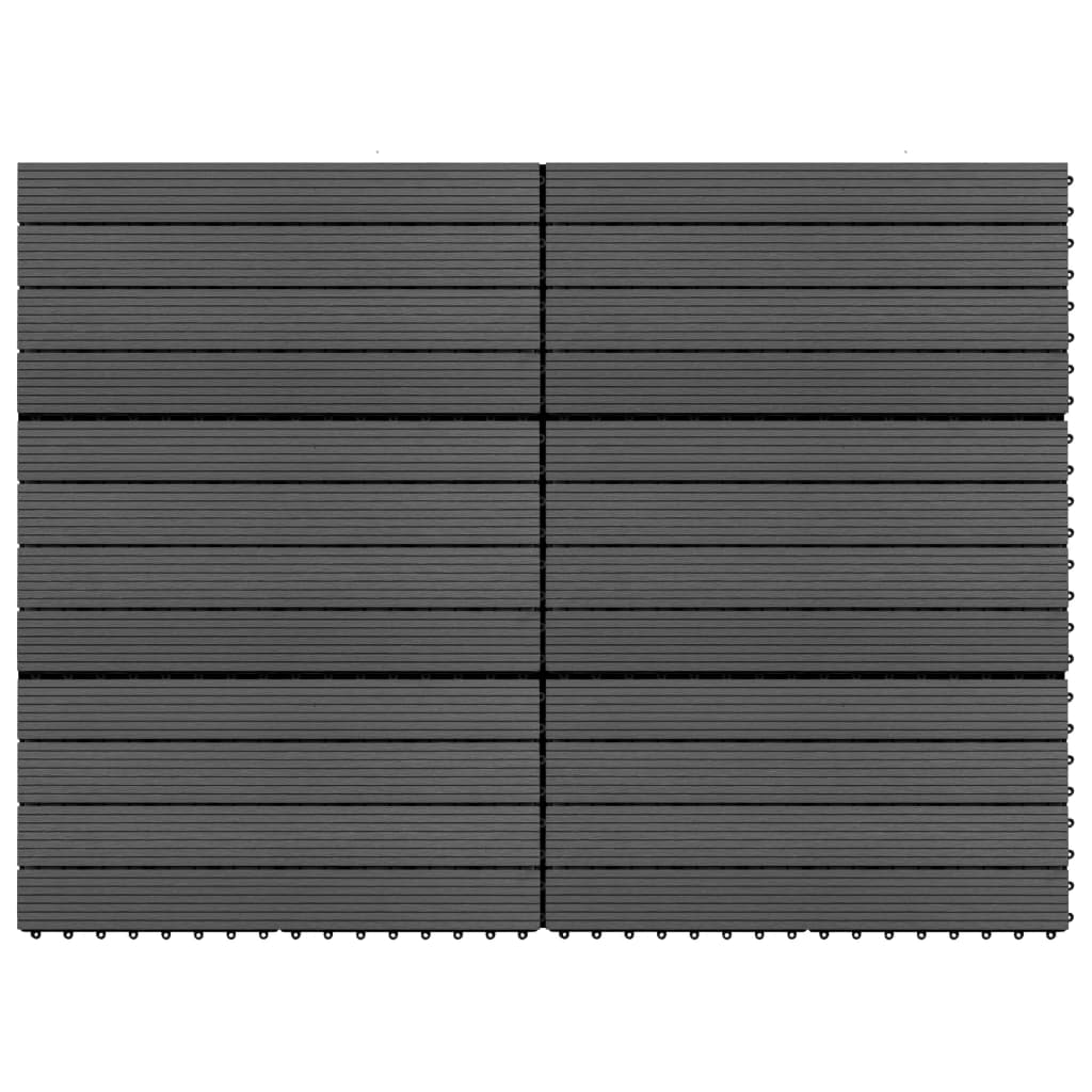 Terrassenfliesen 6 Stk. WPC 60x30 cm 1,08 m² Schwarz